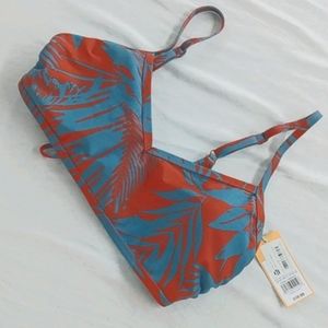 LIKE NEW - TAGS REMOVED - Kona sol bikini top. Blue and orange/brown. L